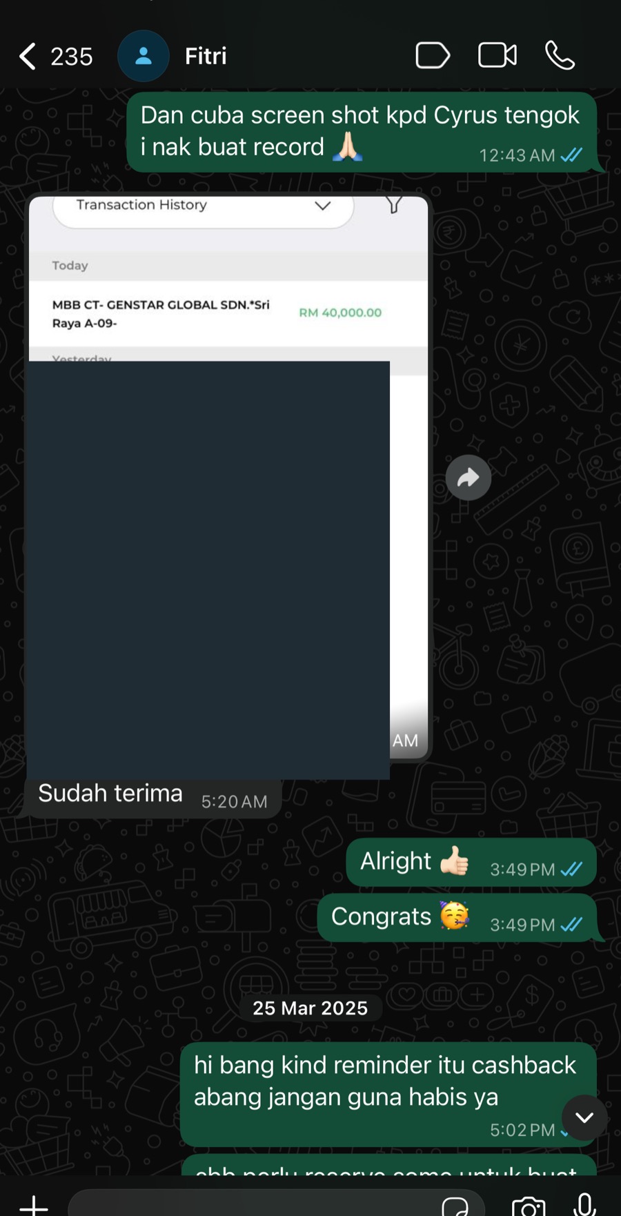 Encik Fitri — Cashback RM 40,000